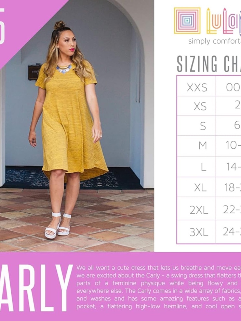 LuLaRoe Carly Dress NWT Medium Floral High Low Swing Pocket Dress - Picture 8 of 9